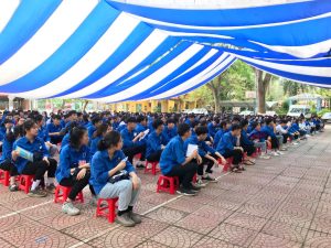 Dù che sân trường 2 mái chữ nhật ở Lào Cai