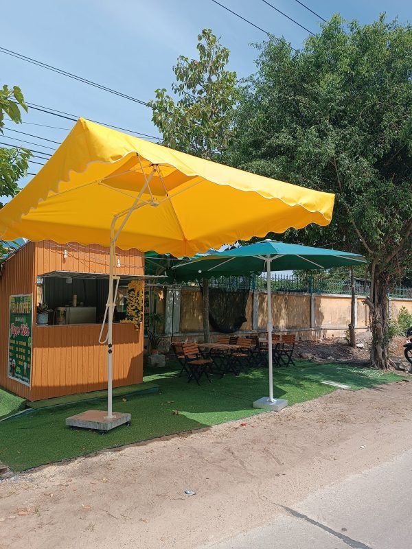 Dù lệch tâm vuông 2,5m (kt 2,5m x 2,5m) 2 tầng đòn bẩy trợ lực (kích thước 2.5 mét)
