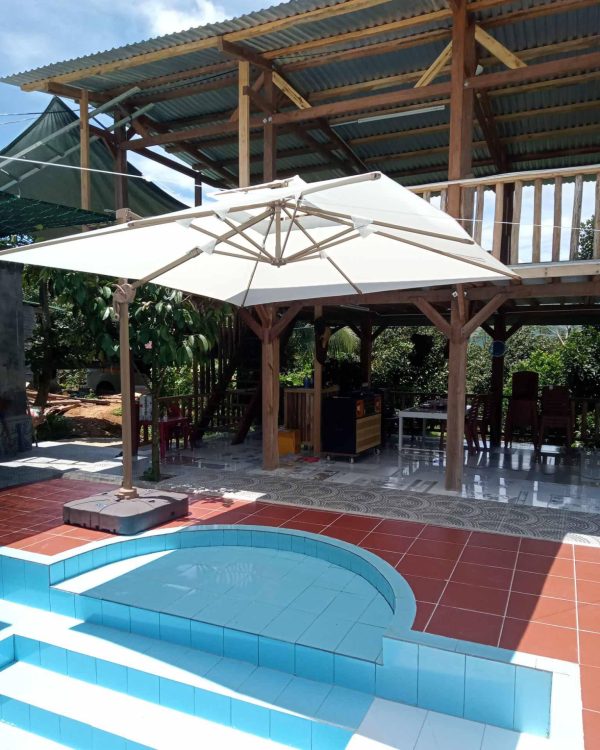 Ô Dù Lệch Tâm Vuông 2.5m (Màu Trắng)