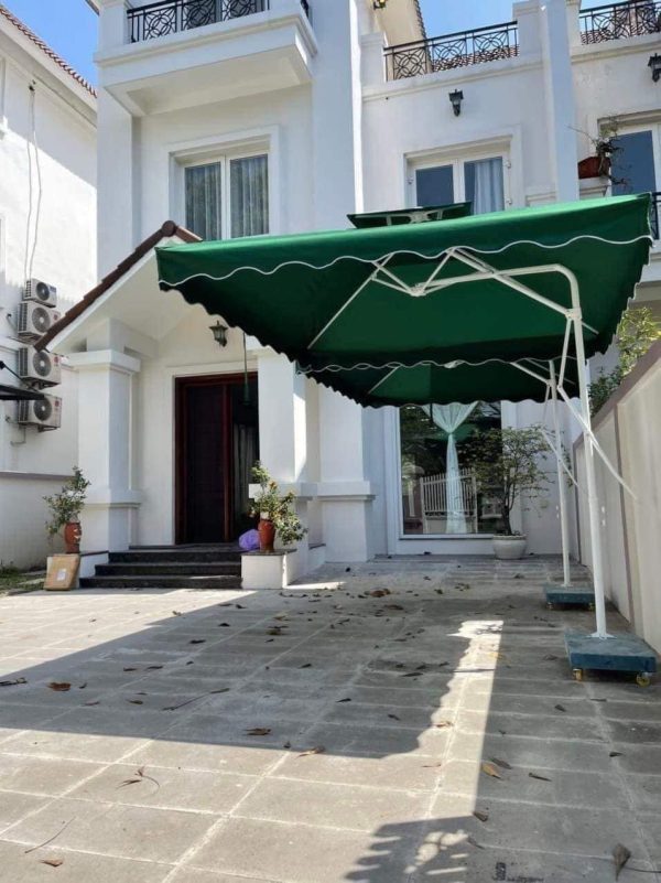 Ô dù lệch tâm vuông 2.5m (có mái rủ) màu màu xanh