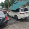 Ô dù lệch tâm vuông hệ nâng hạ (màu xanh)