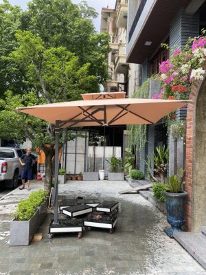 Ô Dù Lệch Tâm Vuông 2.5m – Phiên Bản Không Viền Rũ