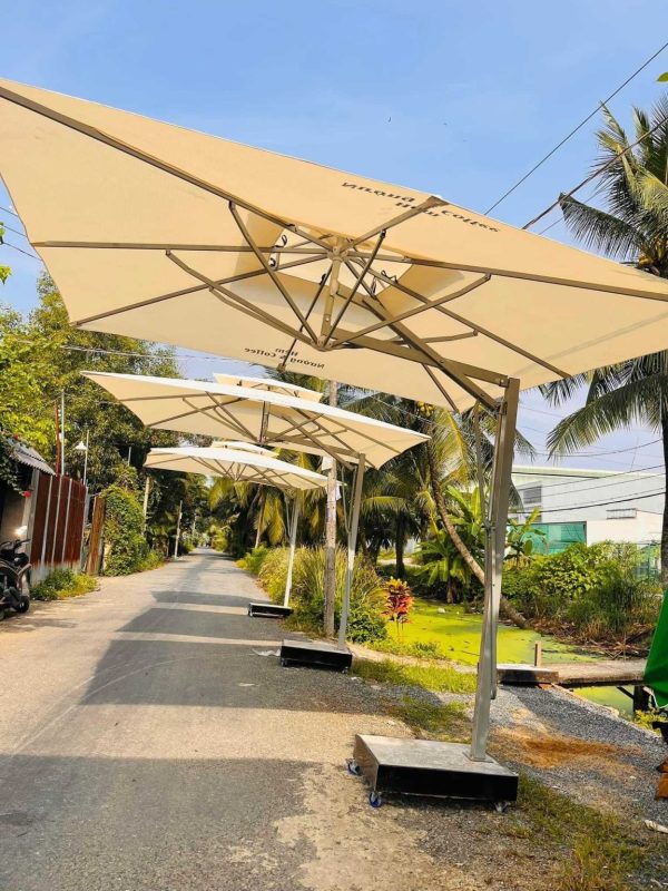 Dù lệch tâm vuông 3.5m (kt 3.5m x 3.5m) 2 tầng đòn bẩy trợ lực (kích thước 3,5 mét)
