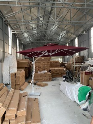 Ô Dù Lệch Tâm Vuông 2.5m – Phiên Bản Không Viền Rũ