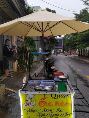 Ô dù che nắng chính tâm cán gỗ 3m (màu trắng)