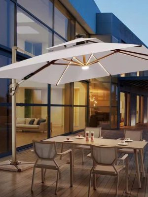 Ô dù lệch tâm có đèn 3x3m dạng sao (đế nhựa đổ nước)