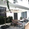 Ô dù lệch tâm có đèn 3x3m dạng sao (đế nhựa đổ nước)