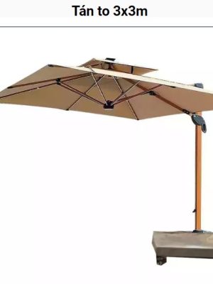 Ô dù lệch tâm có đèn 3x3m dạng sao (đế nhựa đổ nước)