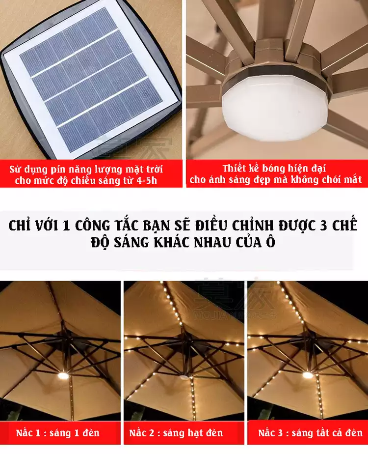 Ô dù lệch tâm có đèn 3x3m dạng sao (đế nhựa đổ nước) Ô dù lệch tâm có đèn 3x3m dạng sao (đế nhựa đổ nước)