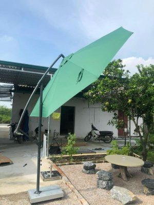 Ô dù lệch tâm tròn hệ móc câu che nắng quán cafe