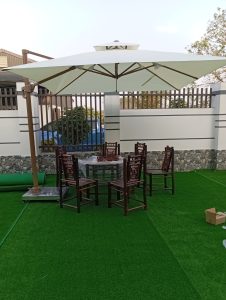 Dù lệch tâm vuông hợp kim nhôm xoay 360 màu trắng Dù lệch tâm vuông hợp kim nhôm xoay 360 màu trắng