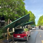 Ô dù che nắng resort lệch tâm vuông 3m xoay 360 độ