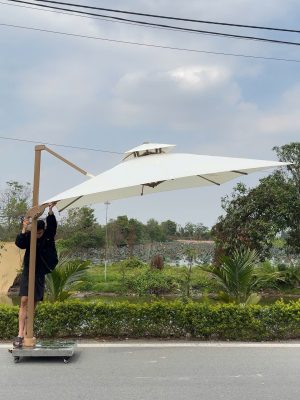 Dù nghiêng che nắng xoay 3m vuông lệch tâm